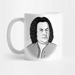 Johann Sebastian Bach in cartoon style Mug